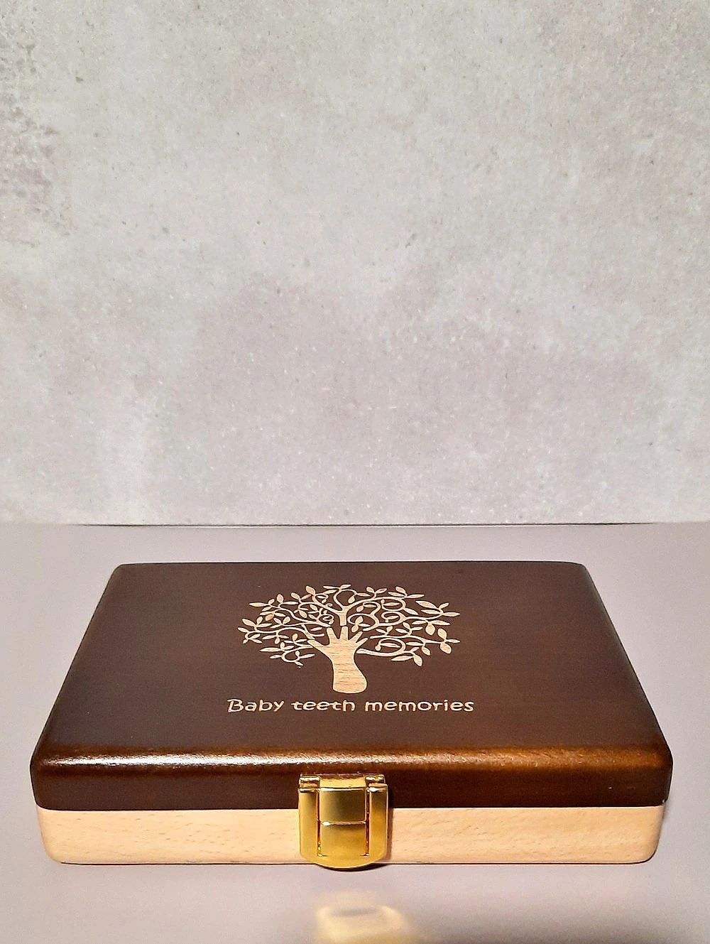 Baby teeth memories Keepsake Box in Brown & Tan